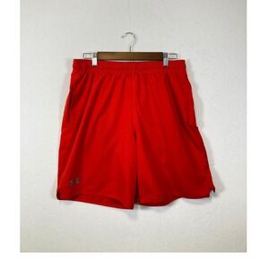 Under Armour Men Red Loose Fit Athletic Shorts Heatgear Size LG